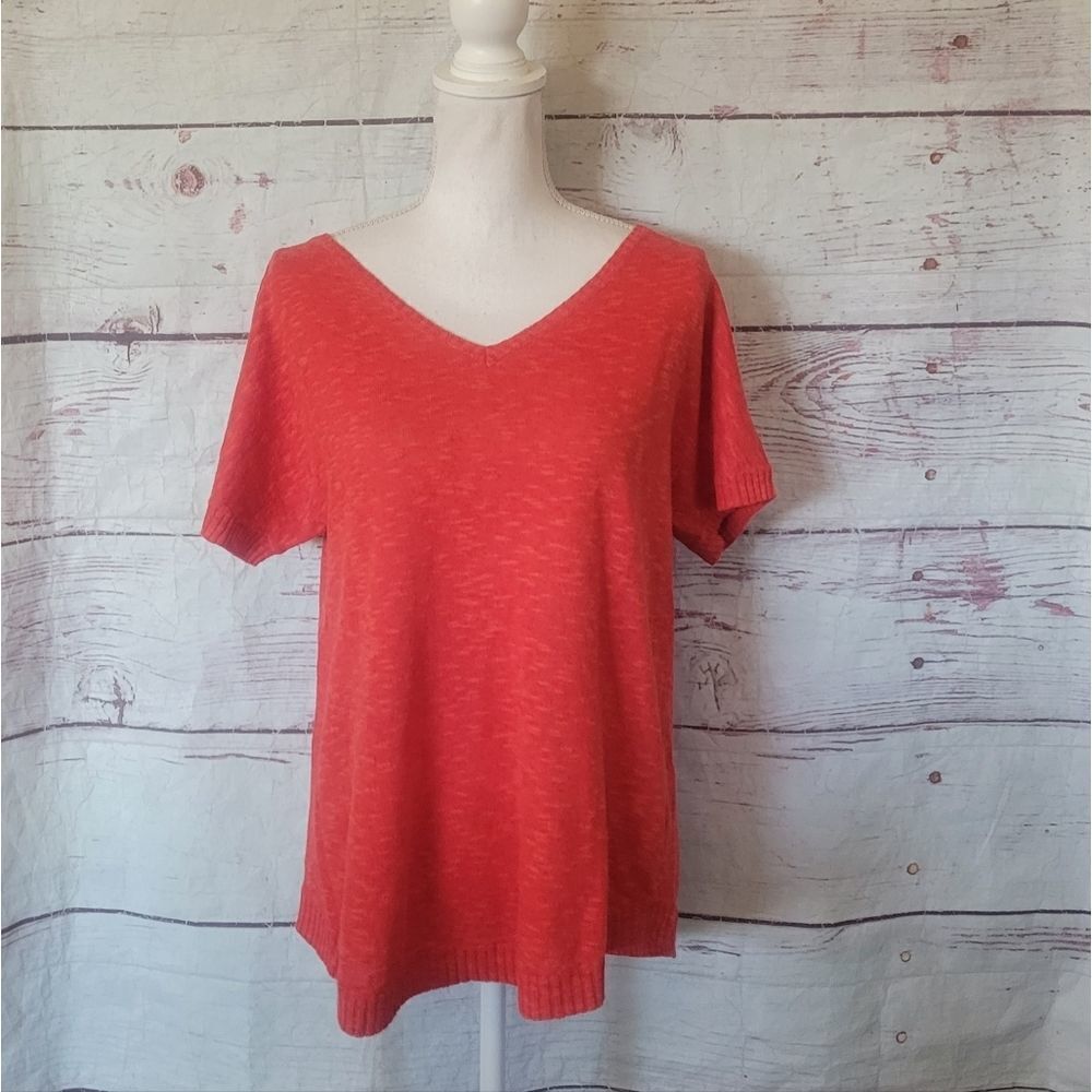 Eileen Fisher Linen Blend Shortsleeve Shirt Size Small